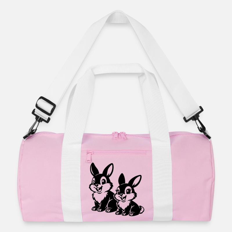 Zwei Hasen Linienstil Recycelte Duffel Bag