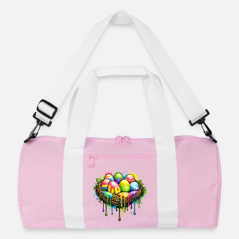 Colorful Easter nest in graffiti style Recycled Duffel Bag