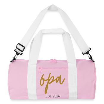 Opa est 2026 - Recycelte Duffel Bag - Rosa/Weiß - Vorne