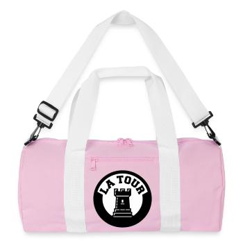 Logo La Tour Pièce d'Échecs Style Emblème Cercle - Sac de sport recyclé - rose/blanc - Devant