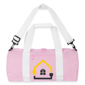 Elektriker Haus Steckdose Smart Home - Recycelte Duffel Bag - Rosa/Weiß - Vorne