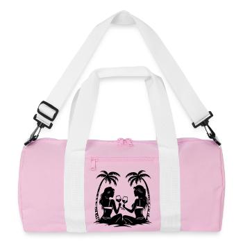 Urlauber Girls Party Palmen - Recycelte Duffel Bag - Rosa/Weiß - Vorne