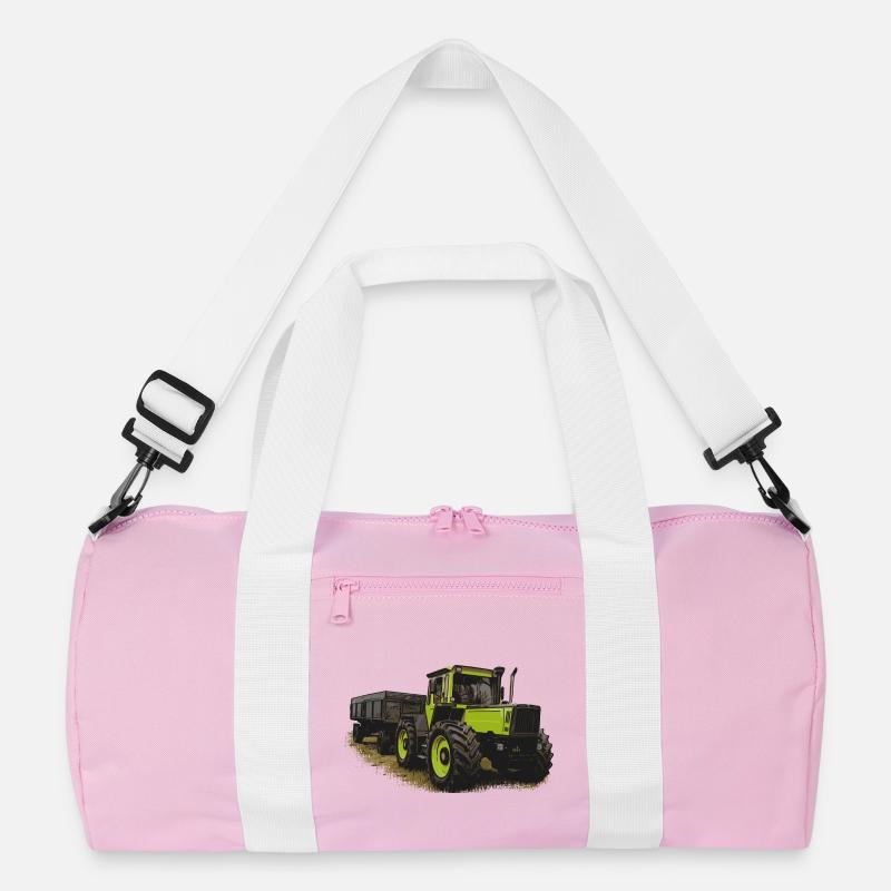MB trac 1600 turbo mit Anhänger - Recycelte Duffel Bag - Rosa/Weiß