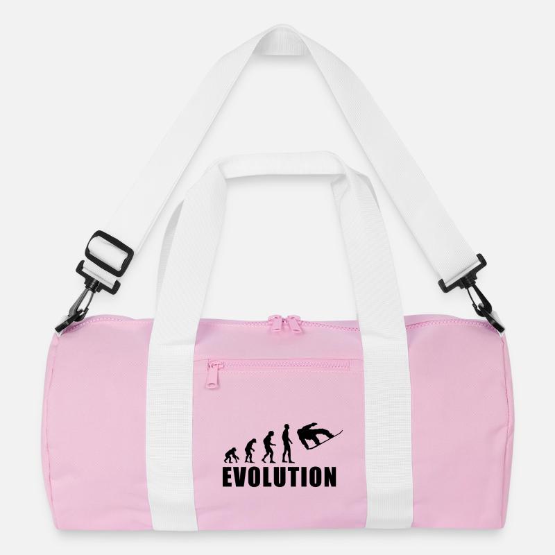 EVOLUTION SNOWBOARD Schnee Winter Geschenk - Recycelte Duffel Bag - Rosa/Weiß