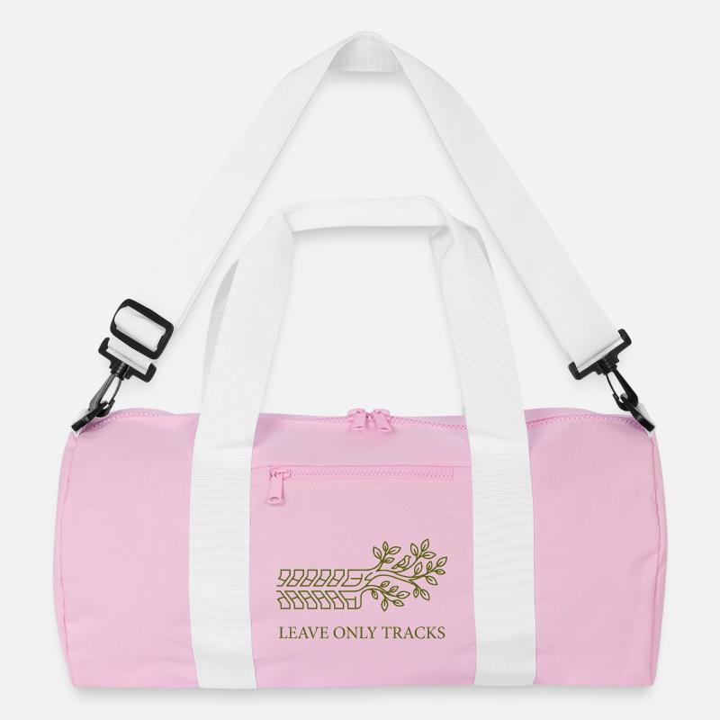 Leave Only Tracks Tree Tire Tread Art Recycled Duffel Bag