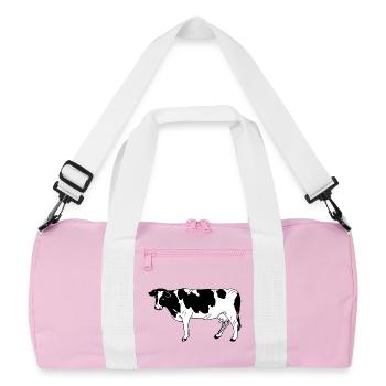 Vache à fourrure noire - Sac de sport recyclé - rose/blanc - Devant