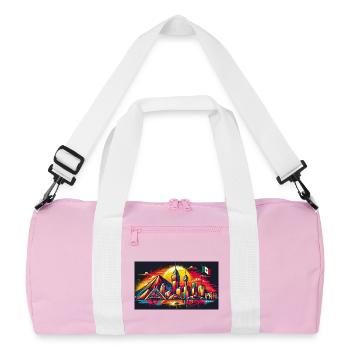 Monterrey Mexiko Kunst Design - Recycelte Duffel Bag - Rosa/Weiß - Vorne