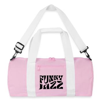 Funky Jazz music logo design - Recycled Duffel Bag - pink/white - Front