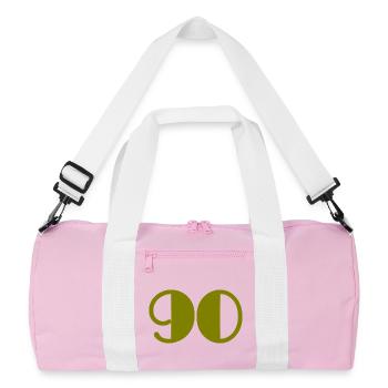 90. 90 YEARS. 90th ANNIVERSARY. 90 YEARS ANNIVERSARY. - Recycled Duffel Bag - pink/white - Front
