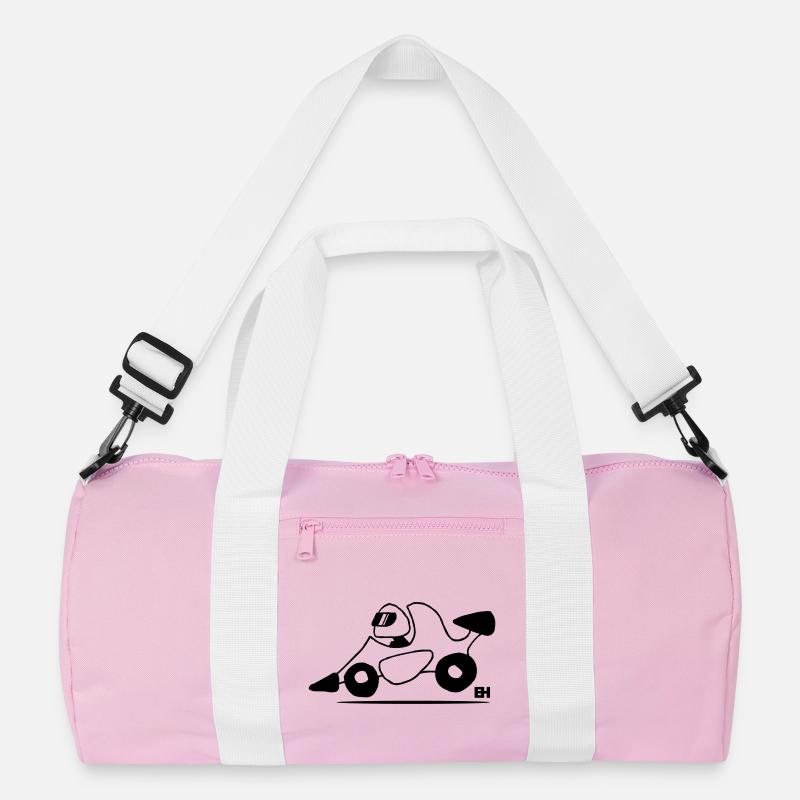 Race car - Recycled Duffel Bag - pink/white