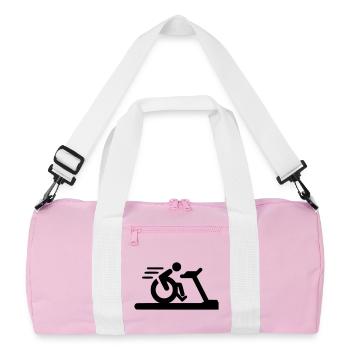 Wheelchair fitness # - Recycled Duffel Bag - pink/white - Front