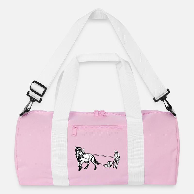 Holzrücker mit Pferd - Recycelte Duffel Bag - Rosa/Weiß