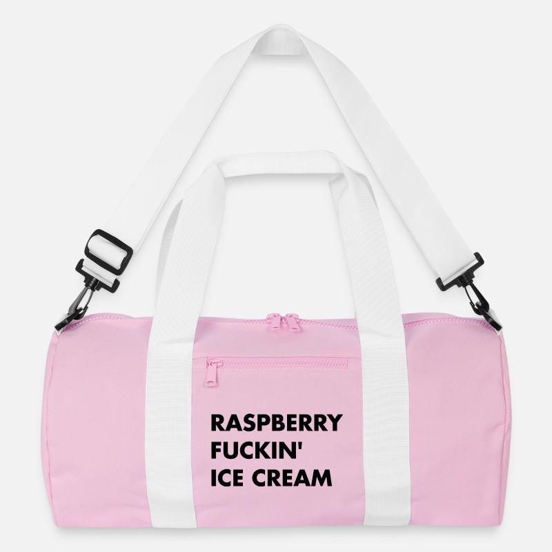 Raspberry Cream - Black Lettering Recycled Duffel Bag