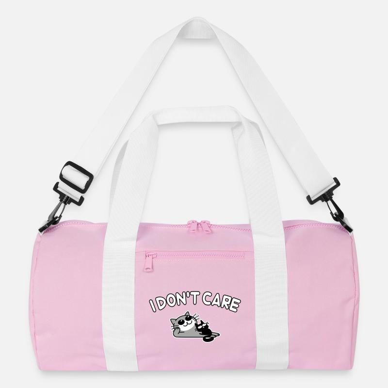 Katzen Spruch es ist mir egal - Recycelte Duffel Bag - Rosa/Weiß
