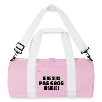 Humour : Je ne suis pas gros, je suis visible ! - Sac de sport recyclé - rose/blanc - Devant