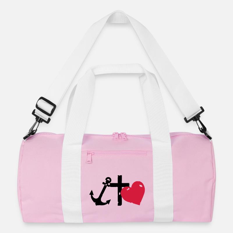 Rote Herzsilhouette glaube-liebe-Hoffnung Recycelte Duffel Bag