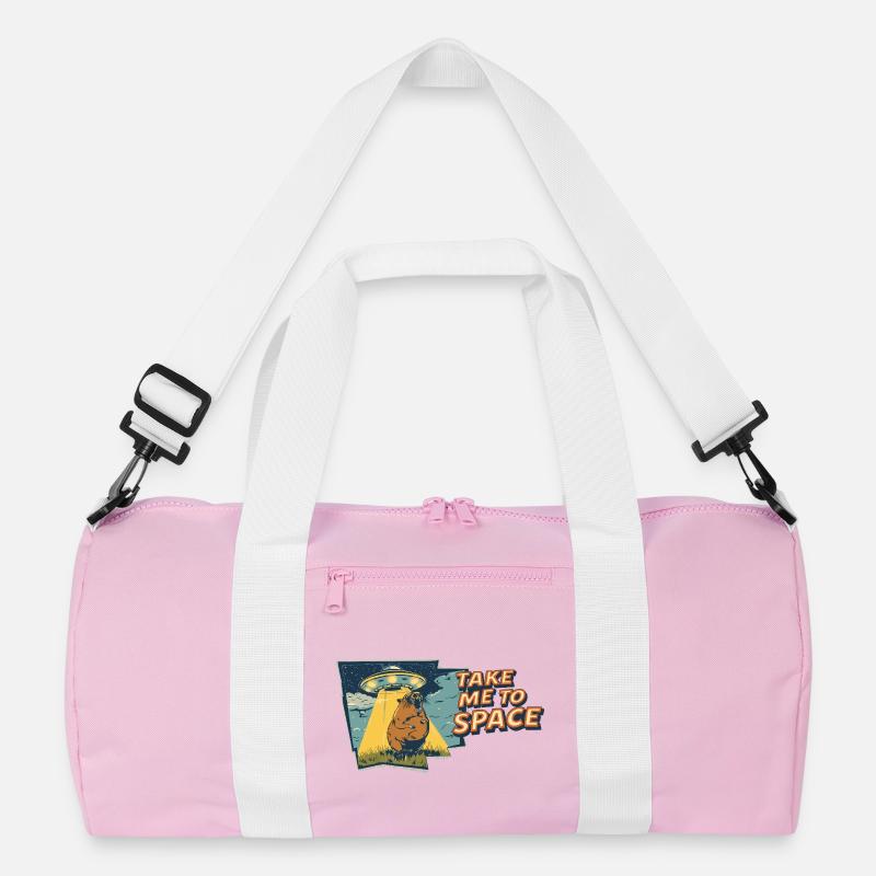 Take Me to Space Capybara UFO Pop-Art Recycelte Duffel Bag