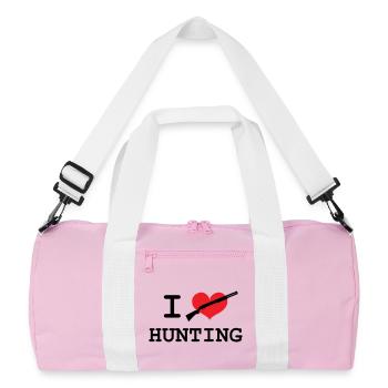 J'aime chasser - Sac de sport recyclé - rose/blanc - Devant
