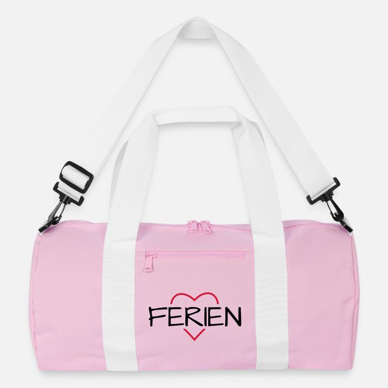 Ferien - Recycelte Duffel Bag - Rosa/Weiß