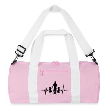 2 daughters pulse - Recycled Duffel Bag - pink/white - Front