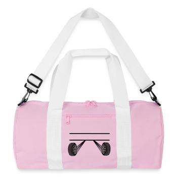 Car Racing Name Banner 4 - Recycled Duffel Bag - pink/white - Front