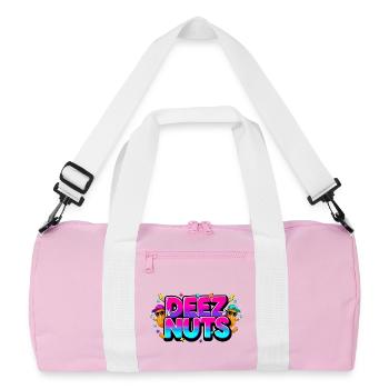 Deez Nuts – lustiges Graffiti Bunt - Recycelte Duffel Bag - Rosa/Weiß - Vorne