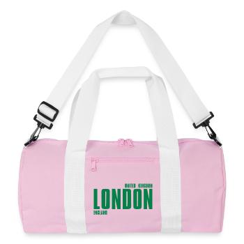 London – England Lyric Design - Recycled Duffel Bag - pink/white - Front