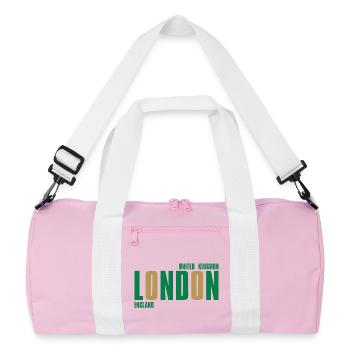 London – England Lyric Design - Recycled Duffel Bag - pink/white - Front