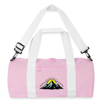 Mountains Clouds Peaks - Recycled Duffel Bag - pink/white - Front