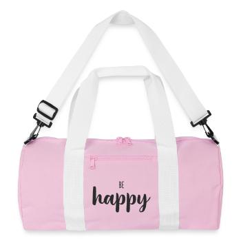 Be Happy Lettering Trend - Recycled Duffel Bag - pink/white - Front