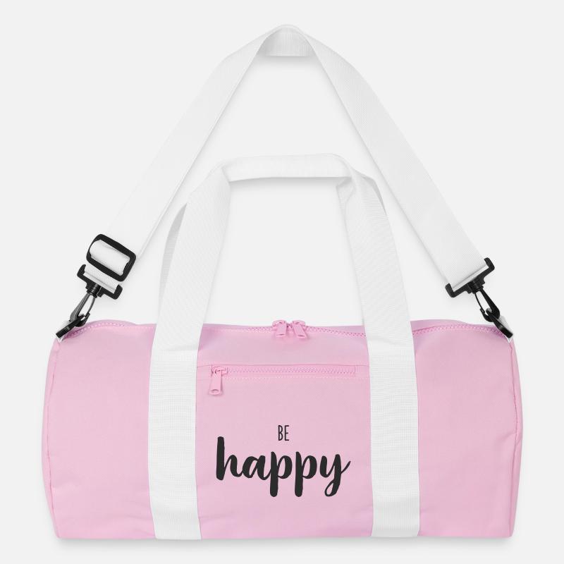 Be Happy Schriftzug Trend Recycelte Duffel Bag