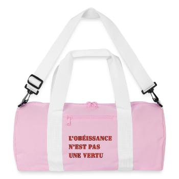 GEHORSAM IST KEINE TUGEND - Recycelte Duffel Bag - Rosa/Weiß - Vorne