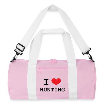 I Love Hunting - Hunting - Recycled Duffel Bag - pink/white - Front