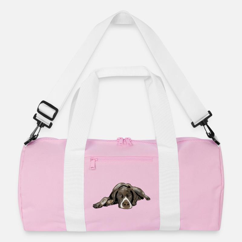 Pointer Deutsch Kurzhaar - Recycelte Duffel Bag - Rosa/Weiß