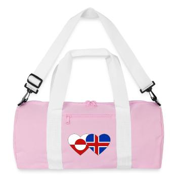 Drapeau du Groenland Danemark Cœur - Sac de sport recyclé - rose/blanc - Devant