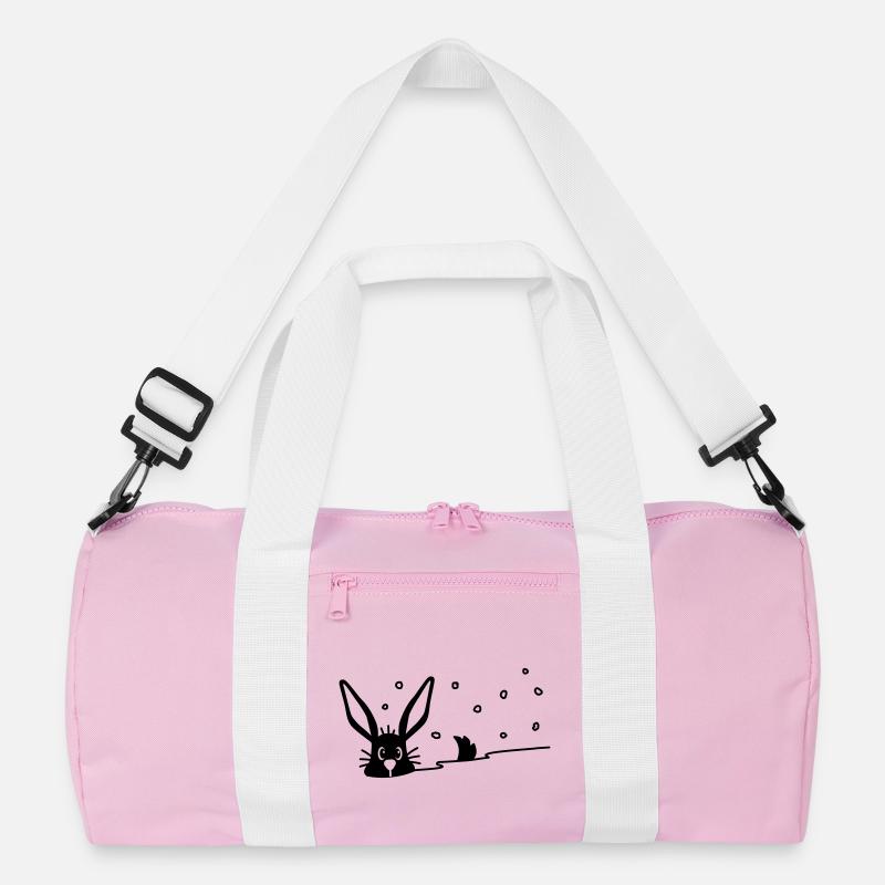 Niedlicher Hase im Schnee - Recycelte Duffel Bag - Rosa/Weiß