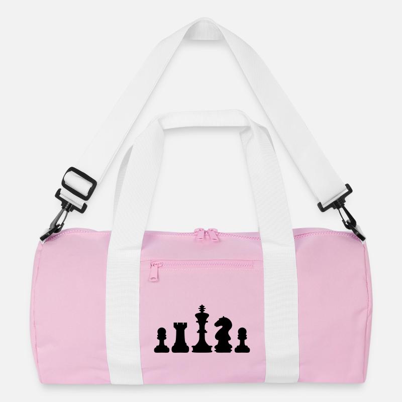 Schach - Recycelte Duffel Bag - Rosa/Weiß