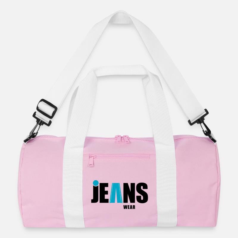 jeans wear mit punkt - Recycelte Duffel Bag - Rosa/Weiß