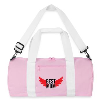 Best Mom - Mother's Day - Recycled Duffel Bag - pink/white - Front