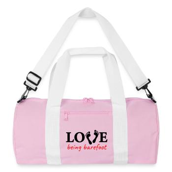 love being barefoot Version 2 - love to be barefoot - Recycled Duffel Bag - pink/white - Front