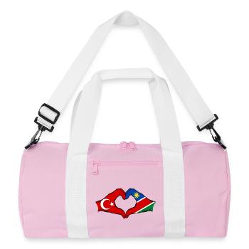 Türkiye Namibia flag hands heart shape - Recycled Duffel Bag - pink/white - Front
