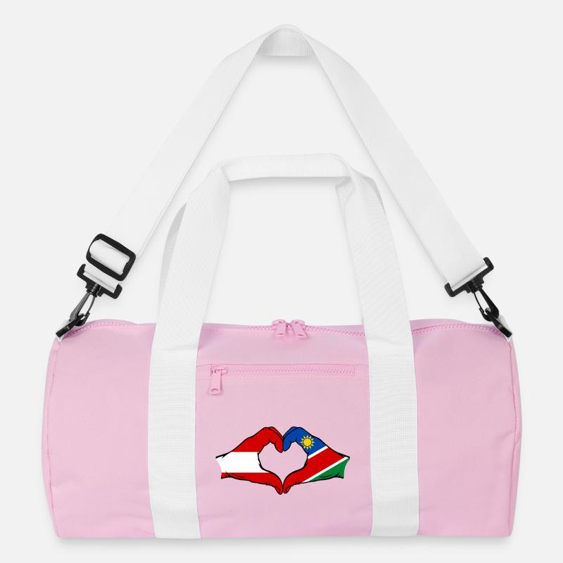 Austria Namibia Flag Hands Heart Shape Recycled Duffel Bag