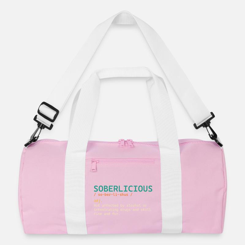 Soberlicious Definition Funny Sober Recovery AA Recycled Duffel Bag