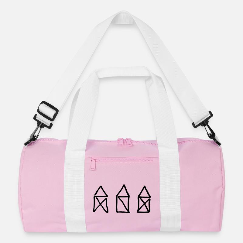 Nikolaushaus1 - Recycelte Duffel Bag - Rosa/Weiß