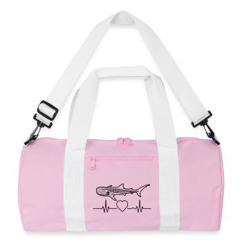 Requin-baleine - L’élégance des mers | . Océan. Nature - Sac de sport recyclé - rose/blanc - Devant