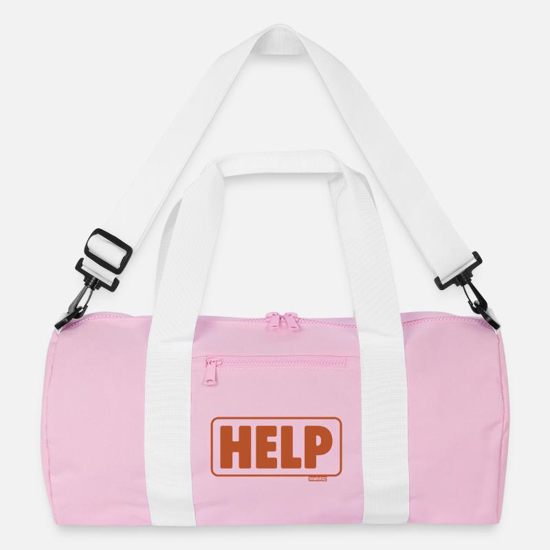 Notruf Schild Retro Design Hilfe Recycelte Duffel Bag