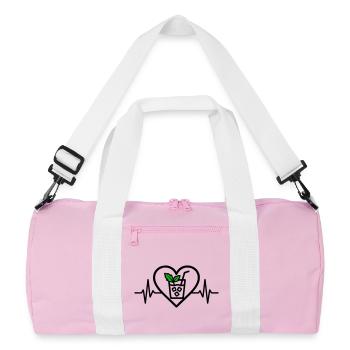 Mojito Heart Cocktail Mint Glass Summer - Recycled Duffel Bag - pink/white - Front