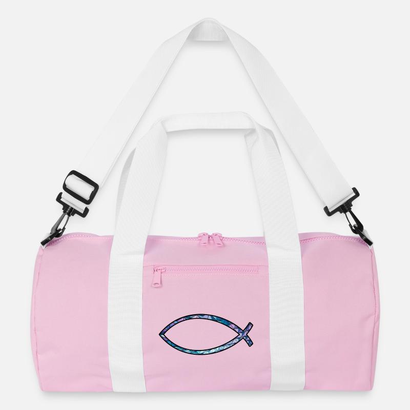 Ichtus fish (diamond, blue) Recycled Duffel Bag