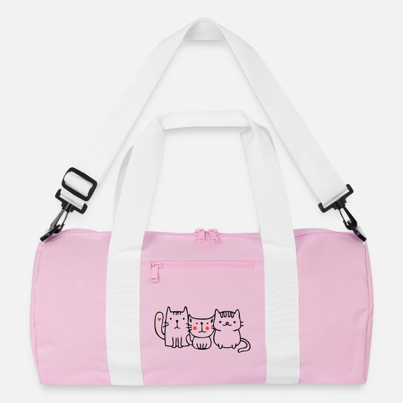 drei kleine Katzen - Recycelte Duffel Bag - Rosa/Weiß
