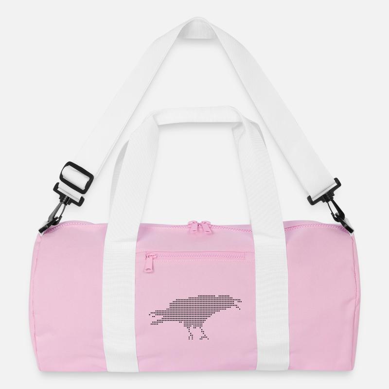 Raven Pixel Dot Silhouette Recycelte Duffel Bag